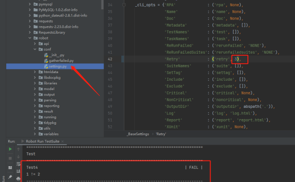 robotframework自定义python关键字及失败用例重新执行