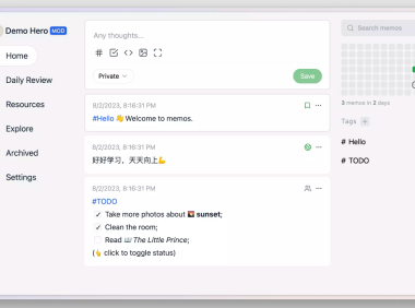 Memos：轻量、私有部署的多平台云备忘录